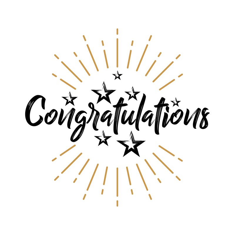 congratualtions wording with stars