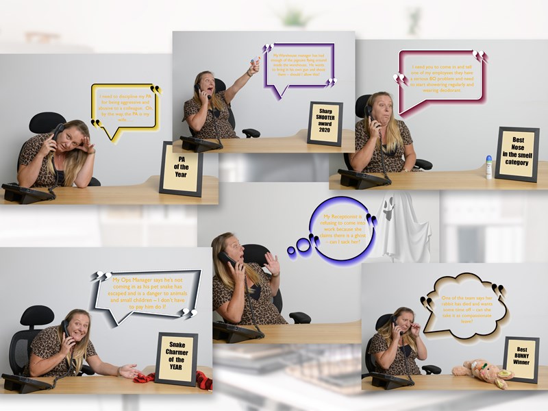 lady with thinking bubbles above head