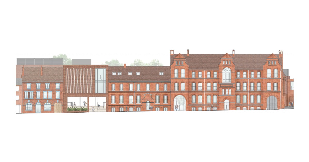 Artists impression - a cross section of what the front of the Former Magistrates Court in Kidderminster could look like in the future.